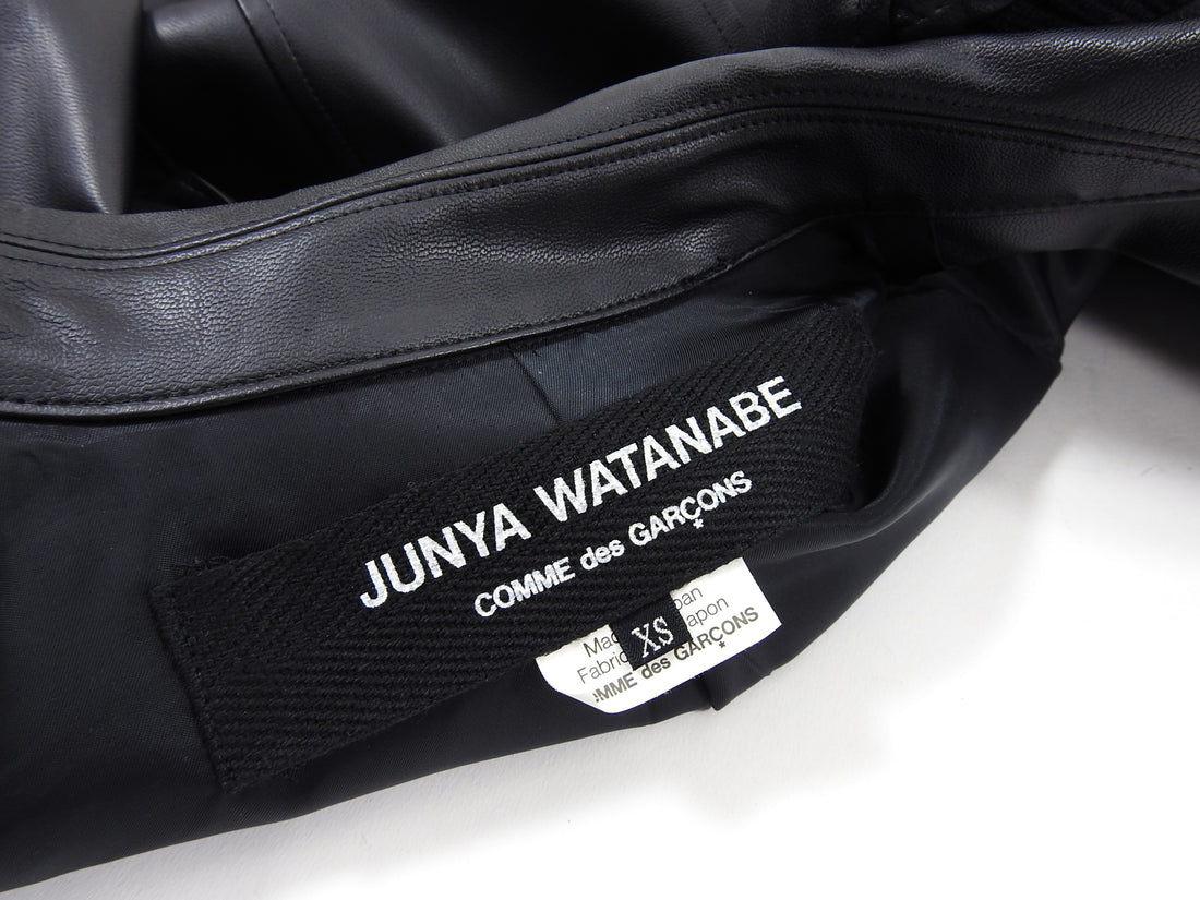 Junya Watanabe Fall 2013 Faux Leather Long Moto Jacket - XXS
