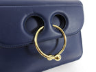 JW Anderson Navy Blue Leather Pierce Shoulder Bag
