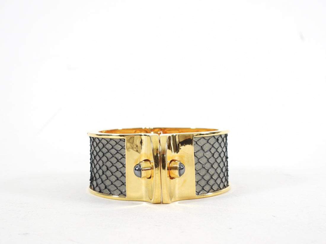 Kara Ross Python and Onyx Cuff Bracelet