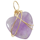 Kazuko Oshima 14K Gold-filled Wire and Purple Amethyst Heart Pendant