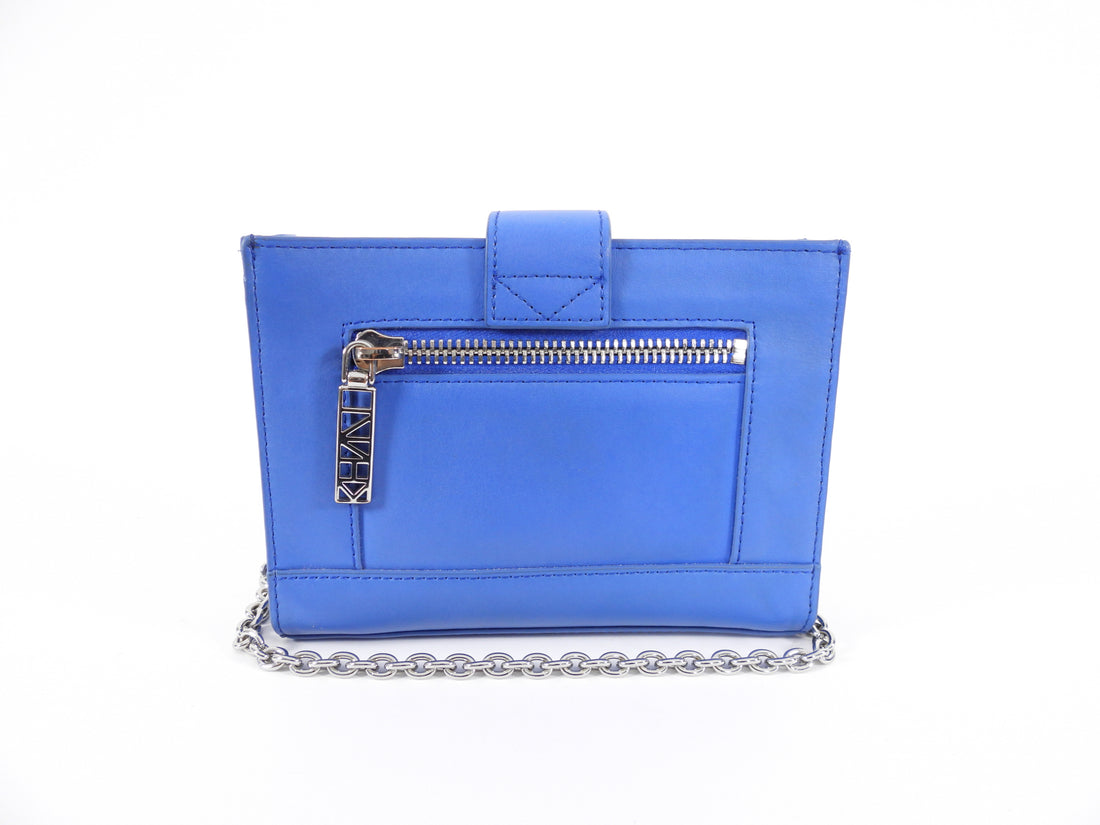 Kenzo Blue Leather Small Crossbody Wallet on Chain