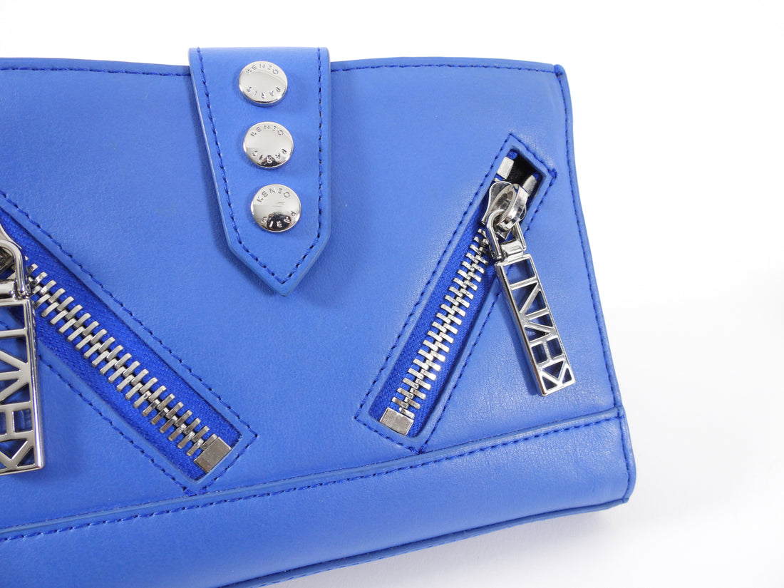 Kenzo Blue Leather Small Crossbody Wallet on Chain