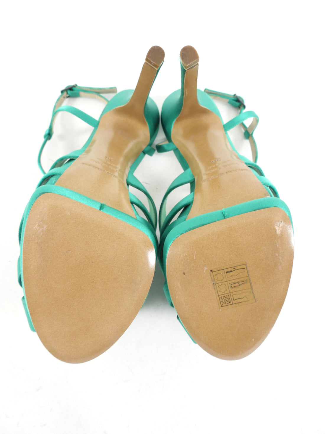 Nicholas Kirkwood Green Satin Platform Bow Sandals - 38 / 7.5