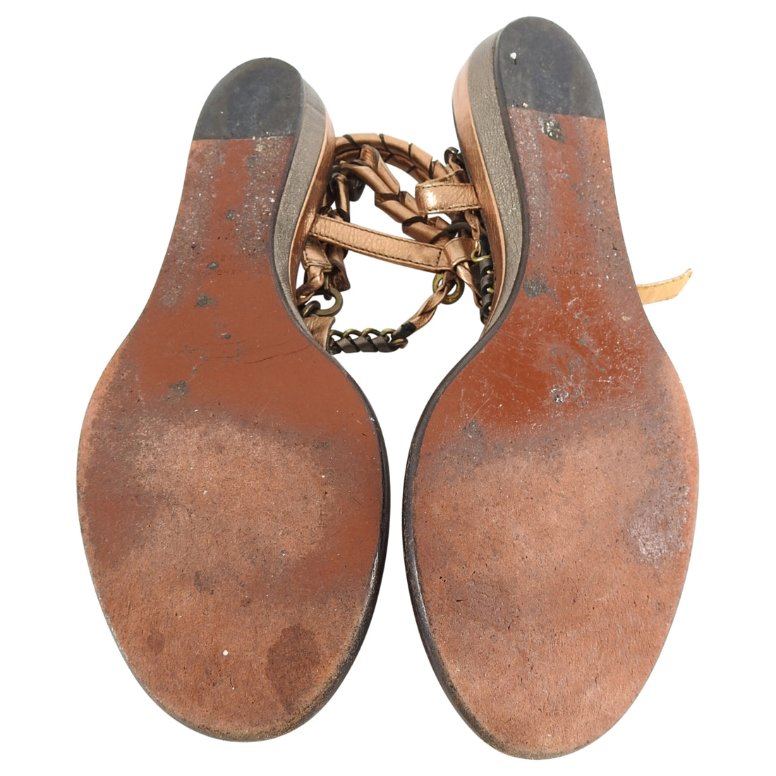 Lanvin Spring 2012 Flat copper Chain Strap Sandals - 37.5