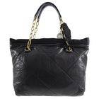 Lanvin Amalia Cabas Black Leather Chain Strap Medium Tote Bag 