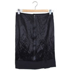 Lanvin Black Satin Wrinkle Pencil Skirt with Silk Hem - FR36 / 4