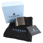 Lanvin Gunmetal Stainless Metal Modernist Cuff Bracelet 