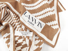 Lanvin Vintage 1970's Brown Light Silk Small Scarf