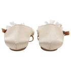 Lanvin Ivory Silk Satin Flat Espadrille Sandals with Pom Pom - 38.5 / 8
