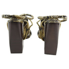 Lanvin Gold Snake Print Sandal with Chain Strap - 37