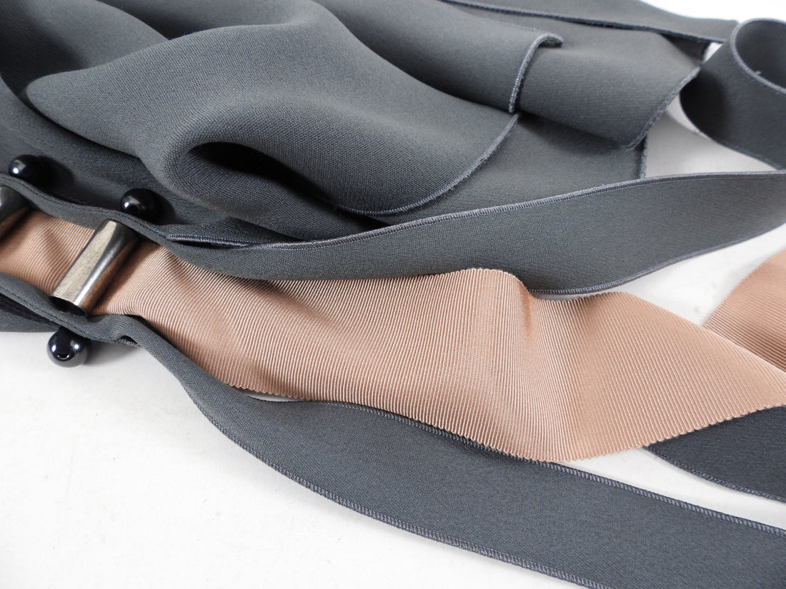 Lanvin Grey Sleeveless Top with Bead Sash Detail - FR40 / 8