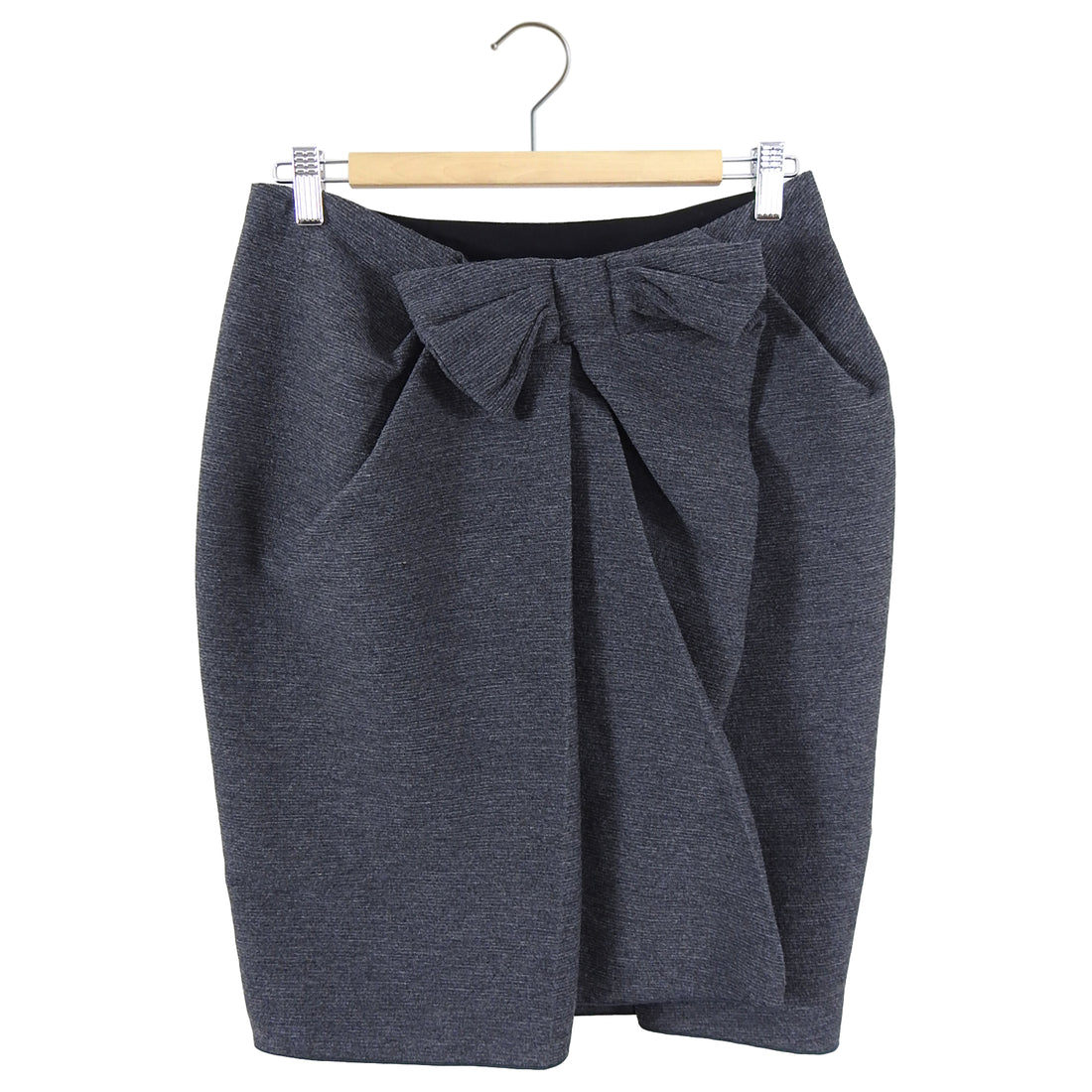 Lanvin Fall 2014 Grey Wrap Bow Detail Skirt - FR38 / 6