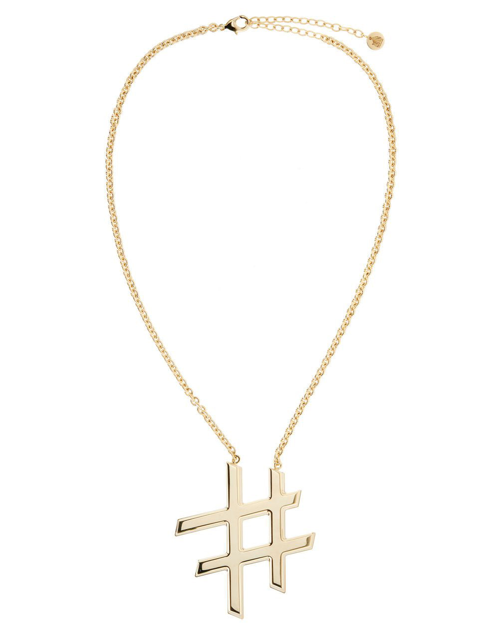 Lanvin “iconic” Gold Hashtag Pendant Necklace
