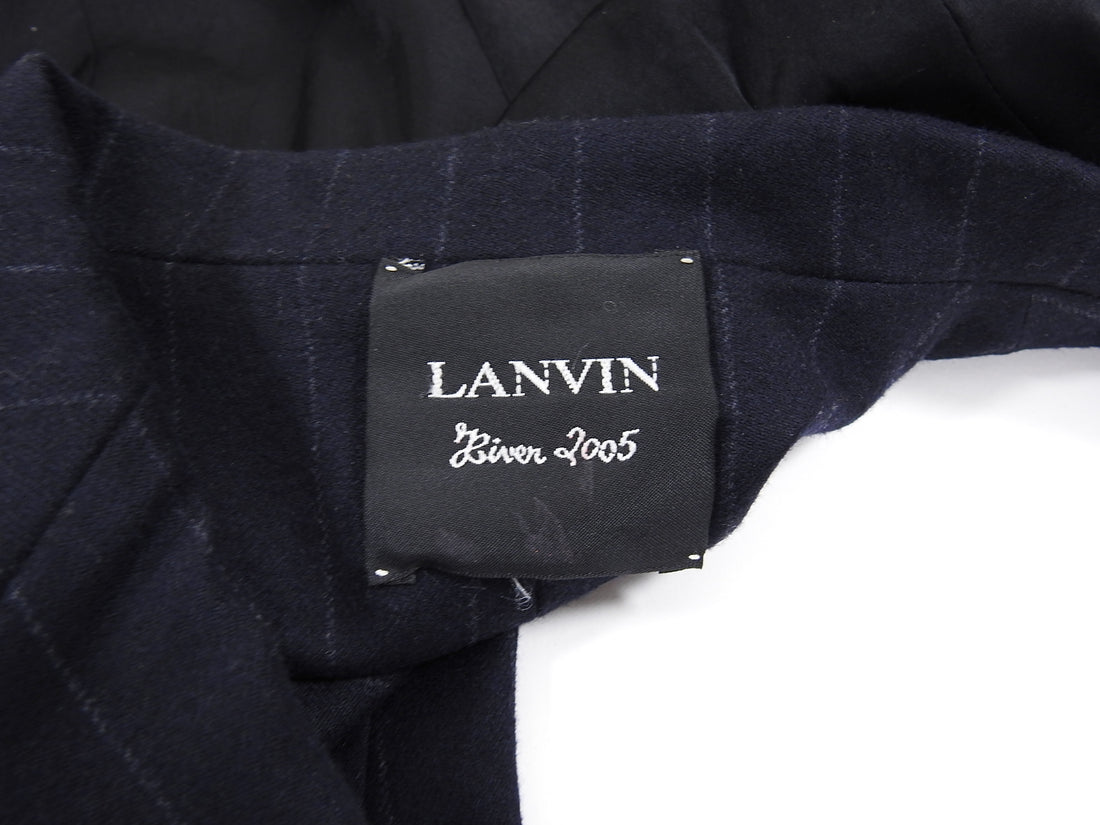 Lanvin Winter 2005 Pinstripe Wool Inside out Blazer Jacket - 4
