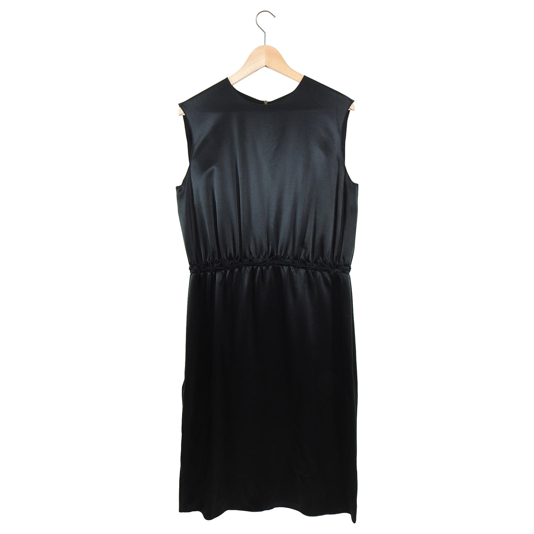 Lanvin Spring 2009 Black Satin Sleeveless Dress - FR44 / 12
