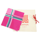 Lanvin Vintage 1970's Pink Geometric Small Silk Scarf
