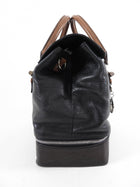 Lanvin Black Leather Top Handle Train Case Bag