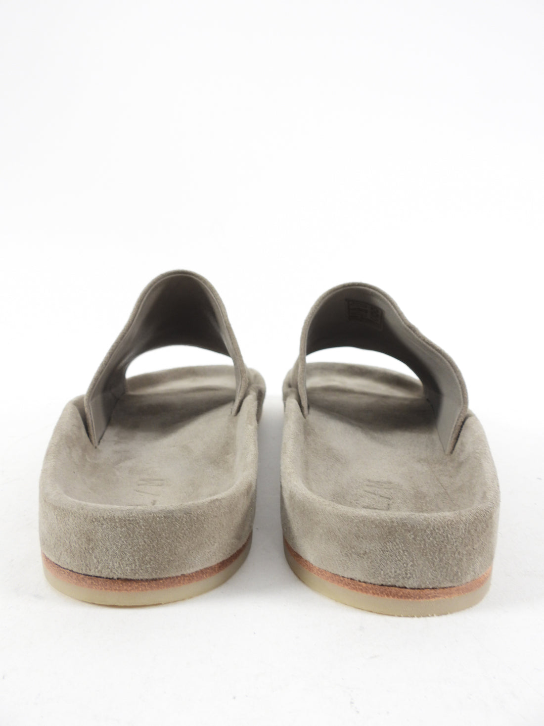 Lauren Manoogian Taupe Suede Flat Slide Sandals - 6.5