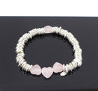 Links Sweetie Sterling Silver Bracelet with Pink Hearts