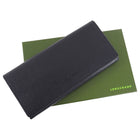 Longchamp Black Grained Leather Continental Wallet 