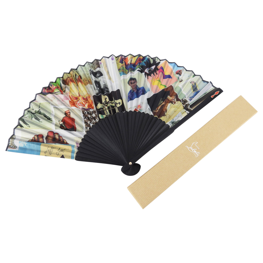 Louboutin Folding Photo Print Fan with Box