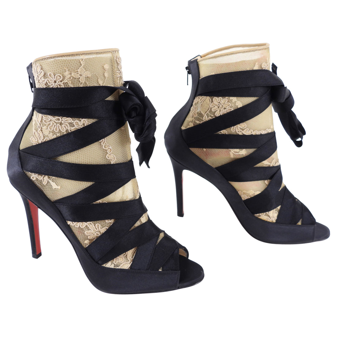 Louboutin black lace on sale heels