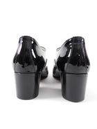 Louboutin Black Patent Leather Block Heel Oxford Shoes