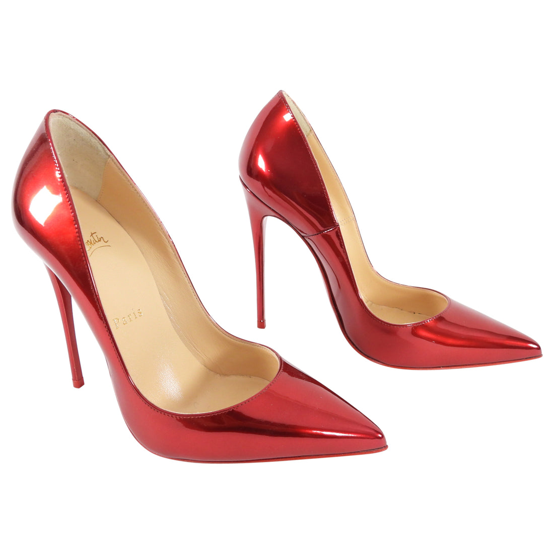 Louboutin So Kate  Metallic Patent Red High Heels    / 5.5