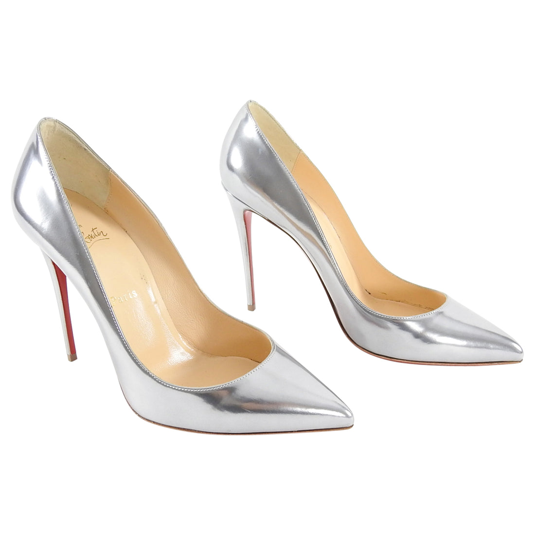 Christian Louboutin Pewter Silver Pumps High Heels - 40