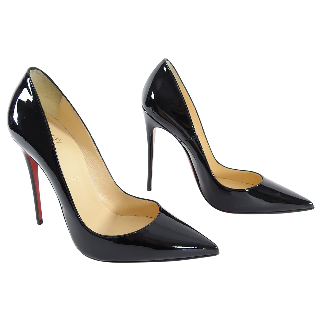 WOMENS Christian Louboutin So Kate Black Patent Pointed-Toe Red
