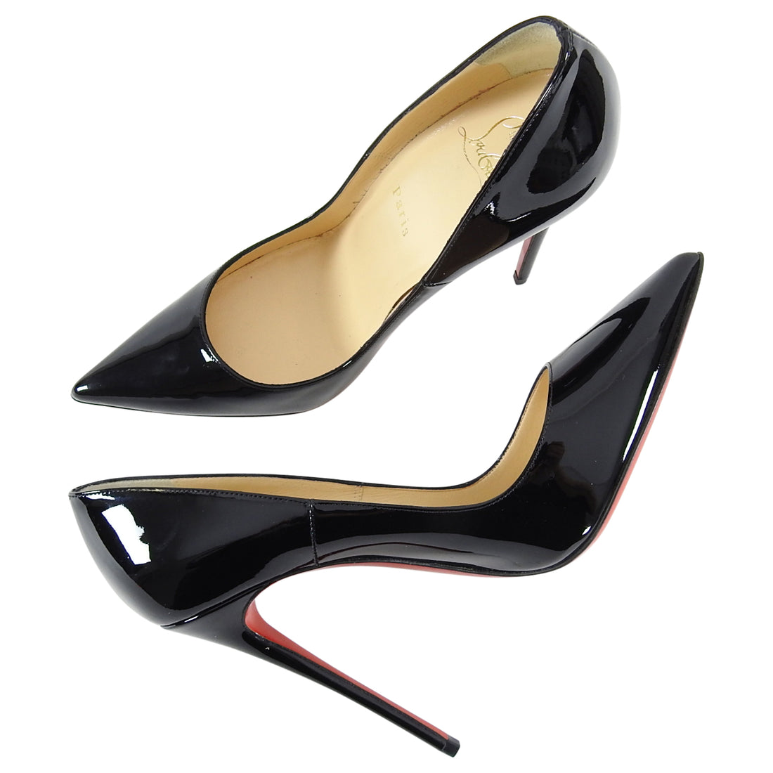 Christian Louboutin So Kate Patent Leather Black Stiletto Heel