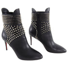 Louboutin Hongo Stud Black Leather Ankle Boots - 40