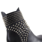Louboutin Hongo Stud Black Leather Ankle Boots - 40