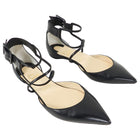 Christian Louboutin Black Leather Suzanna Flat Shoes - 40 