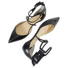 Christian Louboutin Black Leather Suzanna Flat Shoes - 40 