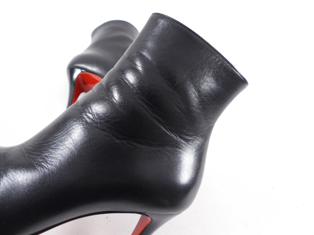 Christian Louboutin Black Leather Zip 85 Ankle Boots - 36.5 / 6