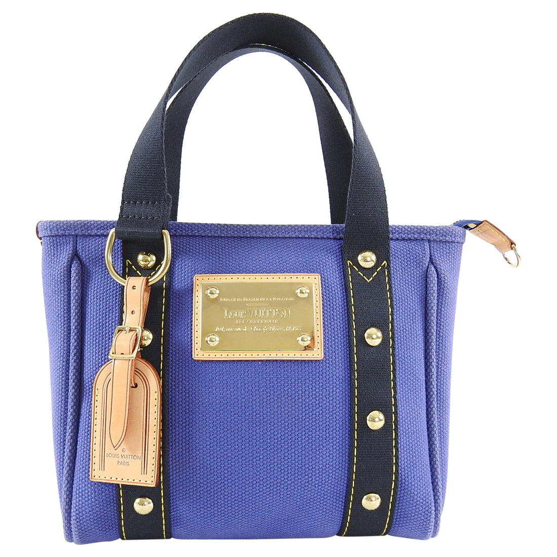 Louis Vuitton Blue Canvas Antigua Cabas PM Bag For Sale at 1stDibs