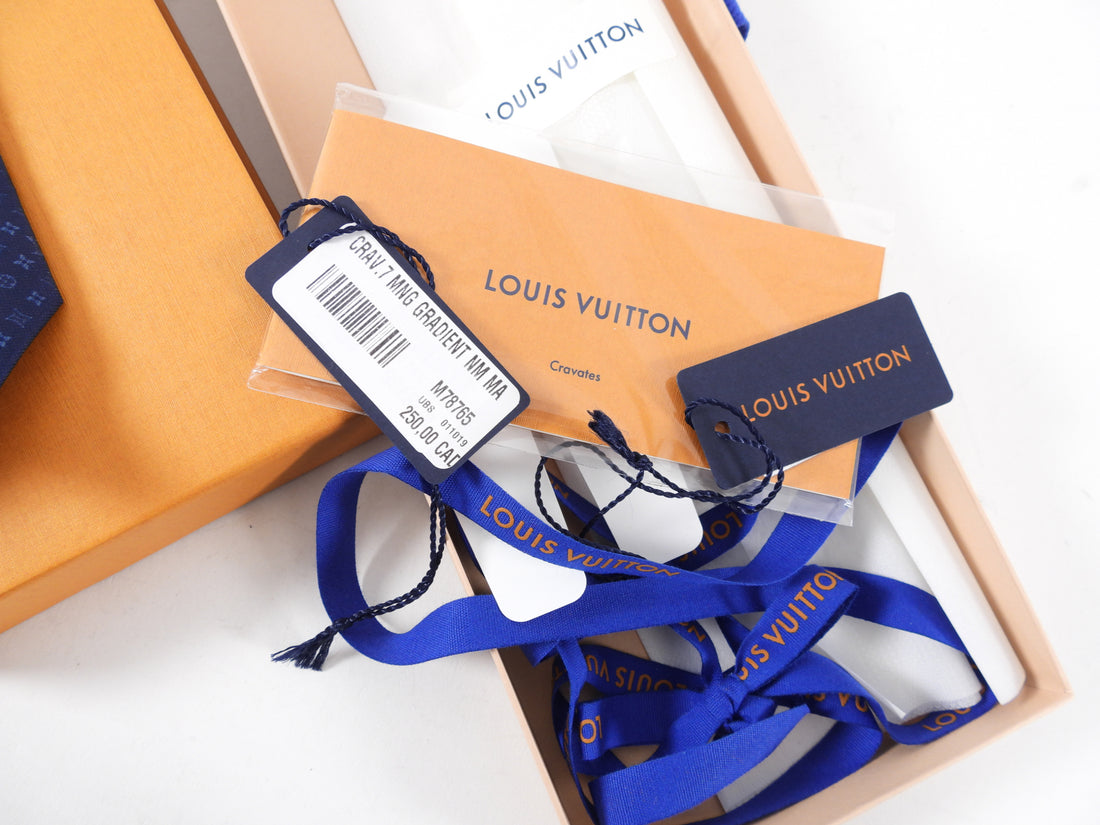 Louis Vuitton - Authenticated Tie - Silk Blue Plain for Men, Never Worn, with Tag
