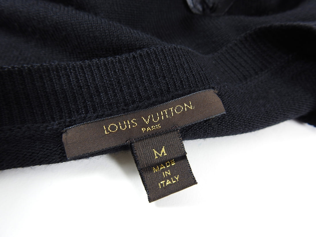 Louis Vuitton Black Cardigan with Satin Bows - M / 6