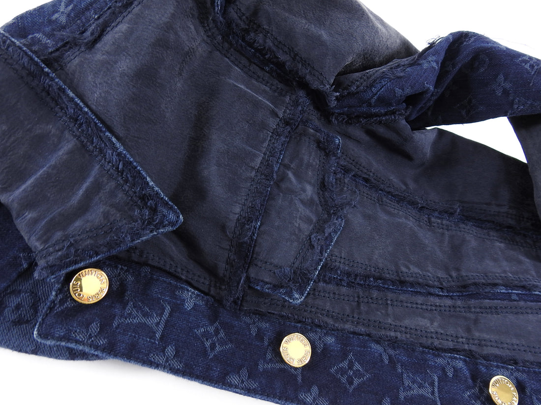 Louis Vuitton® Flocked Monogram Denim Jacket Navy. Size 38 in