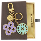 Louis Vuitton Gold and Enamel Logo Keychain