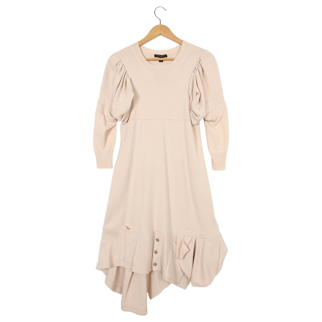 Louis Vuitton Ivory Knit Ruffle Sweater Dress – M (6/8)