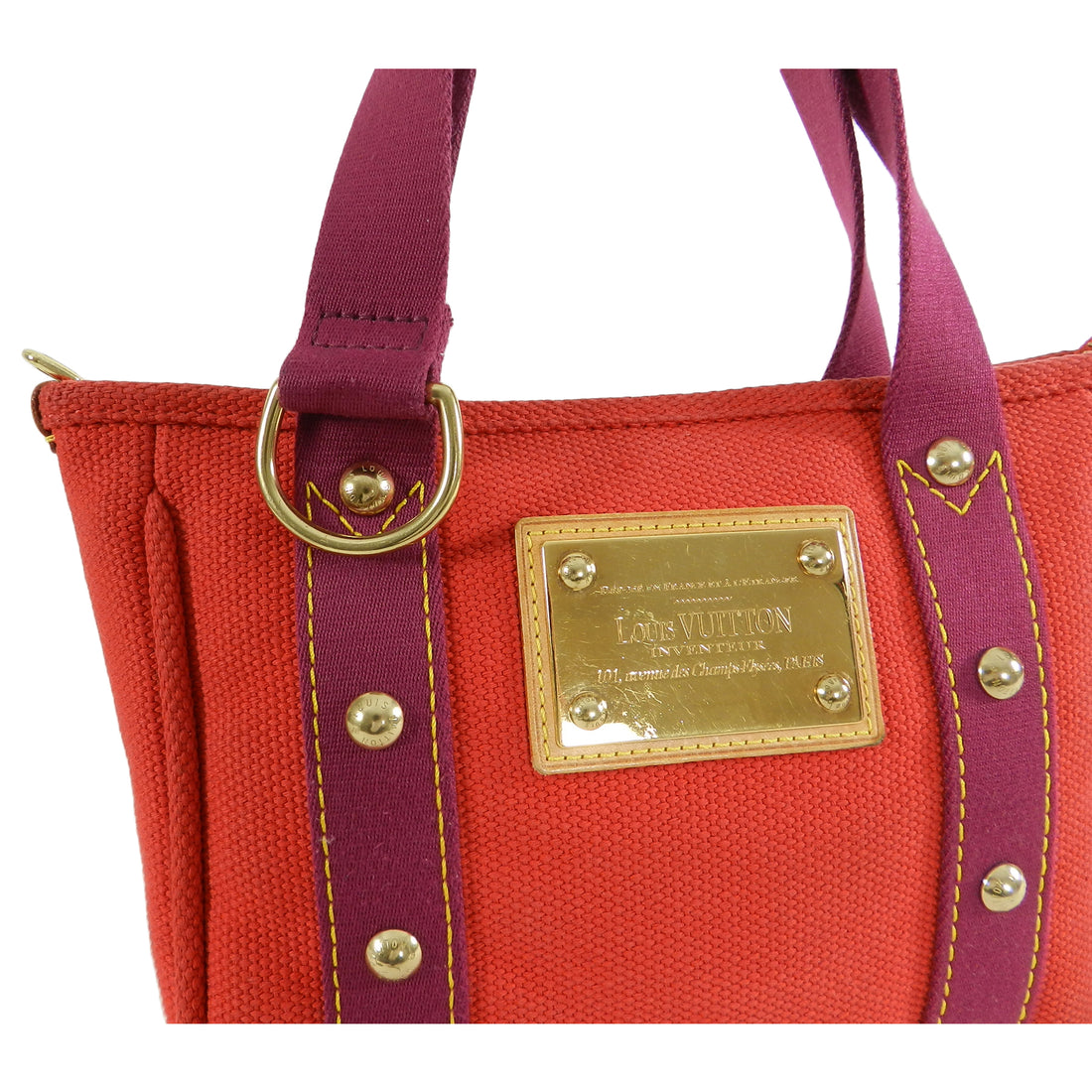 Louis Vuitton Antigua Cabas PM Red Canvas Tote Bag 11499