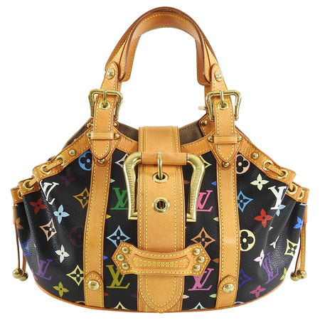 Louis Vuitton Multi Color Black Theda GM Tote Bag 