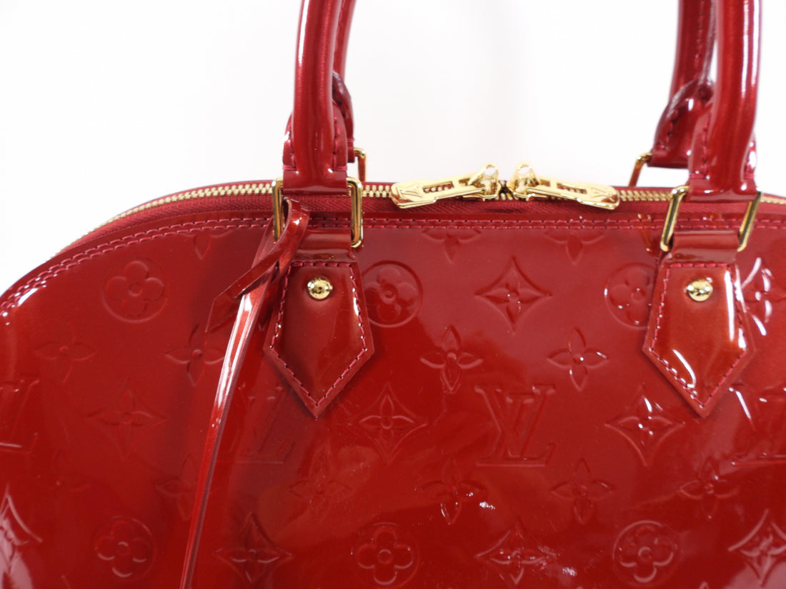 LOUIS VUITTON Handbag M93596 Alma GM Monogram Vernis Red Red Women Use –