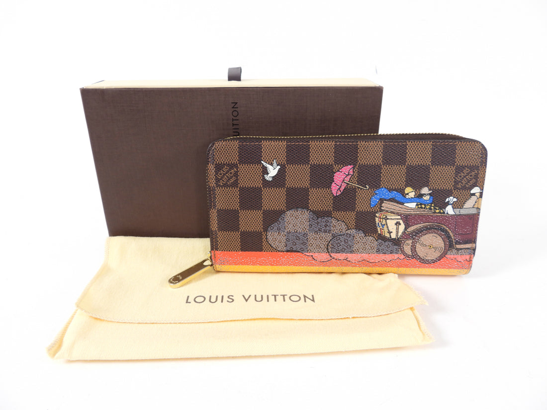 Louis Vuitton Damier Ebene Animation Christmas 2015 Evasion Zippy Wallet