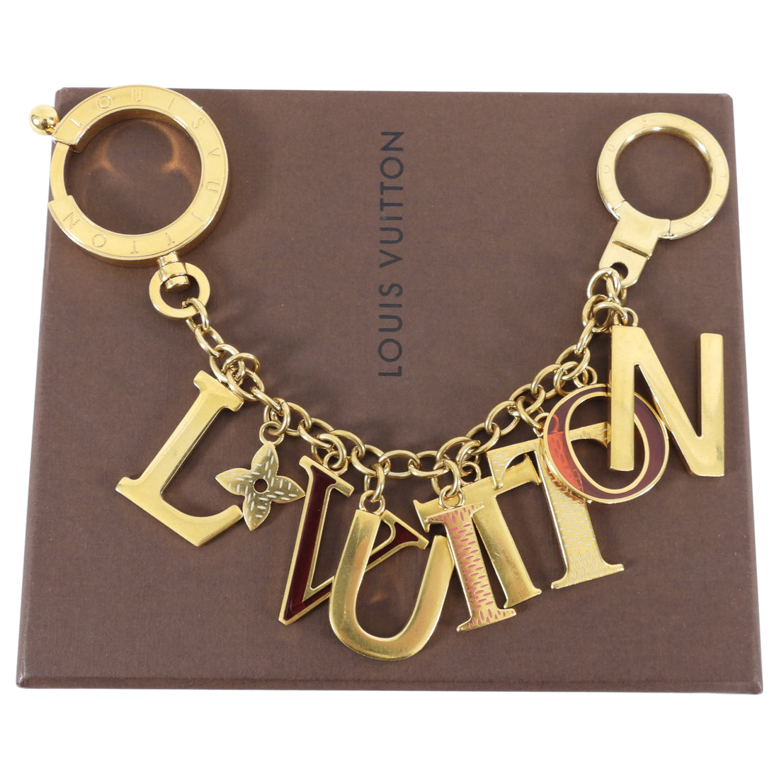 Louis Vuitton Love Letters Figurine Bag Charm Beige Leather & Metal