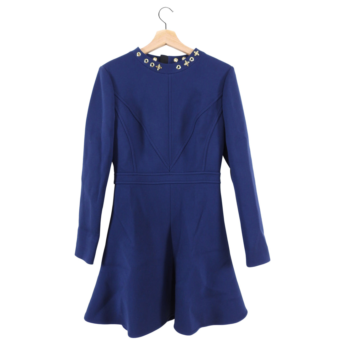Louis Vuitton Navy Blue Long Sleeve Skater Dress - FR38 / USA 6