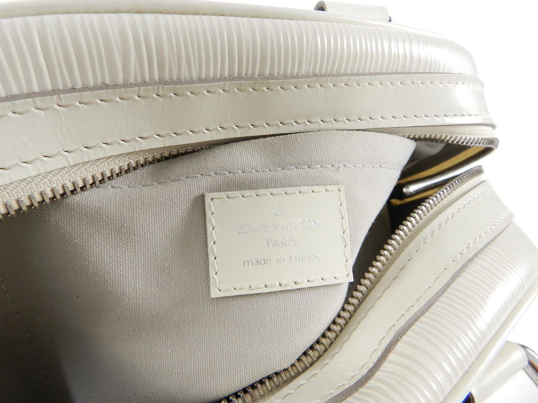 Louis Vuitton, Bags, 44 Louis Vuitton 207 Ivory Epi Montaigne Pm Bowling  Bag W Silver Lock Key