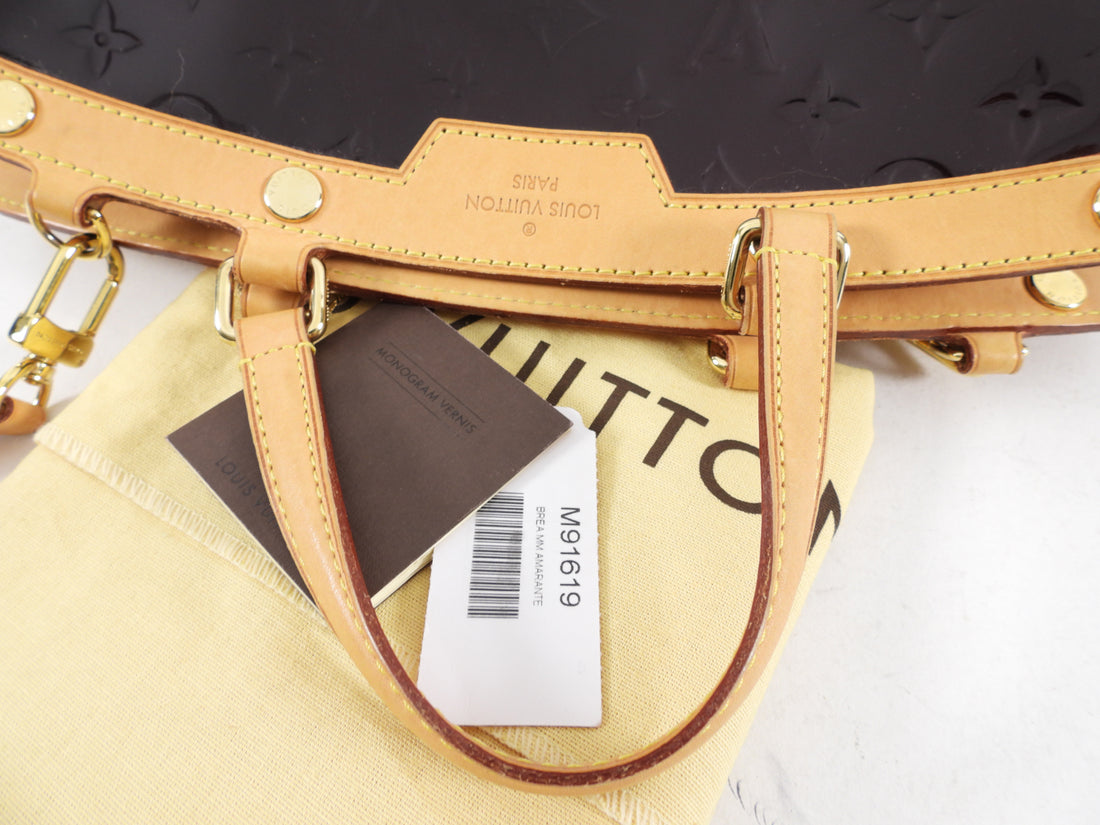 Louis Vuitton Patent Amarante Brea MM Bag